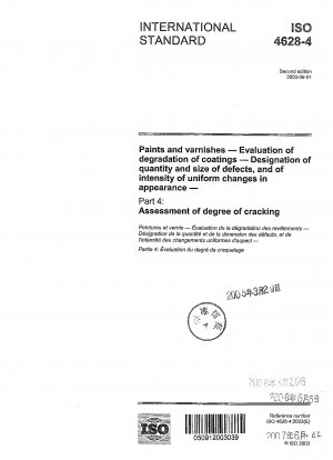 Paints and varnishes - Evaluation of degradation of coatings; Designation of quantity and size of defects, and of intensity of uniform changes in appearance - Part 4: Assessment of degree of cracking