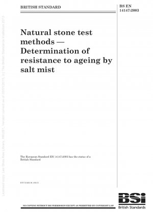 Natural stone test methods - Determination of resistance to ageing by salt mist