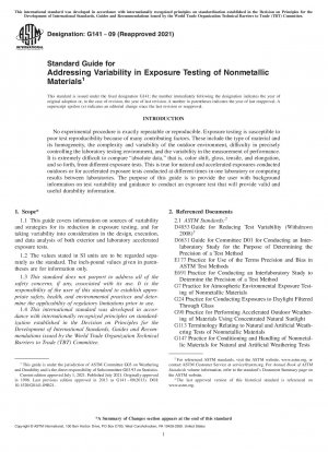 Standard Guide for  Addressing Variability in Exposure Testing of Nonmetallic Materials