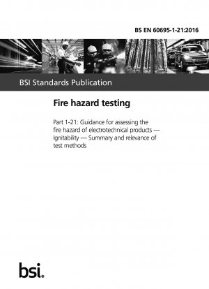 Fire hazard testing - Guidance for assessing the fire hazard of electrotechnical products. Ignitability. Summary and relevance of test methods