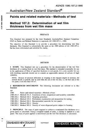 Paints and related materials - Methods of test - Determination of wet film thickness from wet film mass