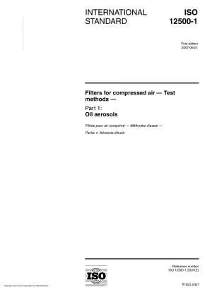 Filters for compressed air - Test methods - Part 1: Oil aerosols
