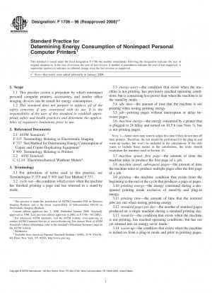 Standard Practice for  Determining Energy Consumption of Nonimpact Personal Computer Printers 