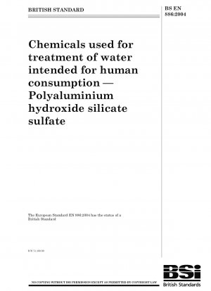 Chemicals used for treatment of water intended for human consumption - Polyaluminium hydroxide silicate sulfate