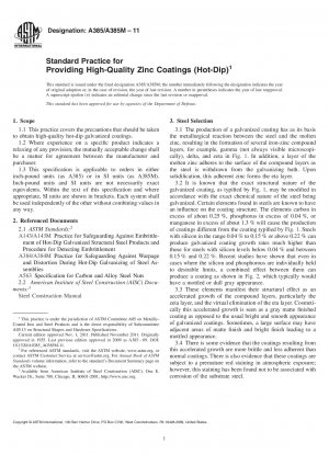Standard Practice for Providing High-Quality Zinc Coatings (Hot-Dip)