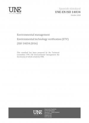 Environmental management - Environmental technology verification (ETV) (ISO 14034:2016)