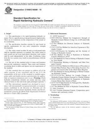 Standard Specification for Rapid Hardening Hydraulic Cement