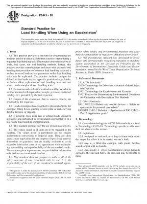 Standard Practice for Load Handling When Using an Exoskeleton