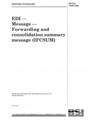 EDI — Message — Forwarding and consolidation summary message (IFCSUM)
