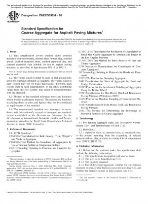 Standard Specification for Coarse Aggregate for Asphalt Paving Mixtures