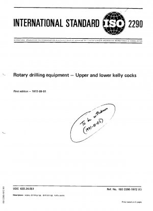 Rotary drilling equipment; Upper and lower Kelly cocks