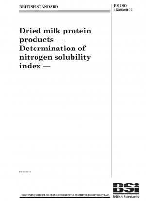 Dried milk protein products. Determination of nitrogen solubility index