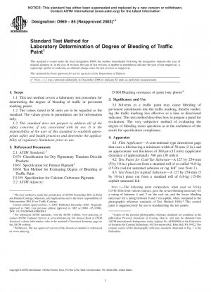 Standard Test Method for Laboratory Determination of Degree of Bleeding of Traffic Paint 
