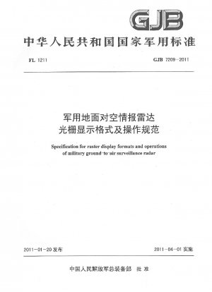 Specification for raster display formats and operations of military ground-to-air surveillance radar