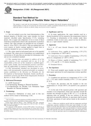 Standard Test Method for Thermal Integrity of Flexible Water Vapor Retarders