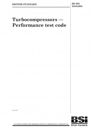 Turbocompressors. Performance test code