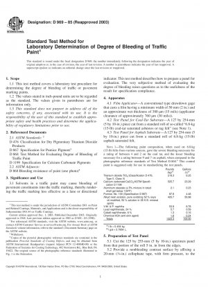 Standard Test Method for Laboratory Determination of Degree of Bleeding of Traffic Paint