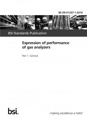 Expression of performance of gas analyzers. General
