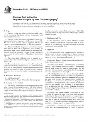 Standard Test Method for  Butylene Analysis by Gas Chromatography