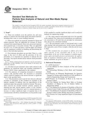 Standard Test Methods for  Particle Size Analysis of Natural and Man-Made Riprap Materials