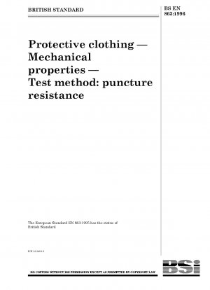 Protective clothing — Mechanical properties — Test method : puncture resistance