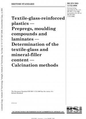 Textile - glass - reinforced plastics — Prepregs, moulding compounds and laminates — Determination of the textile - glass and mineral - filler content — Calcination methods