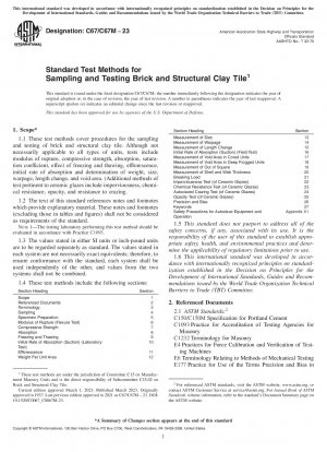 Standard Test Methods for Sampling and Testing Brick and Structural Clay Tile