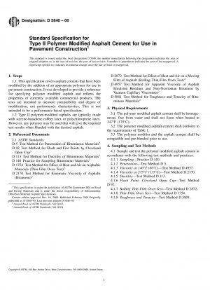 Standard Specification for Type II Polymer Modified Asphalt Cement for Use in Pavement Construction