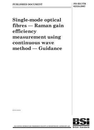 Single-mode optical fibres. Raman gain efficiency measurement using continuous wave method. Guidance