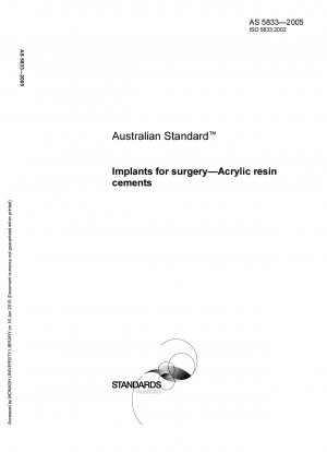 Implants for surgery - Acrylic resin cements