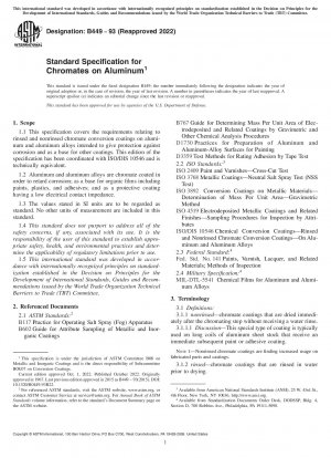 Standard Specification for Chromates on Aluminum