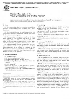 Standard Test Methods for Visually Inspecting and Grading Fabrics