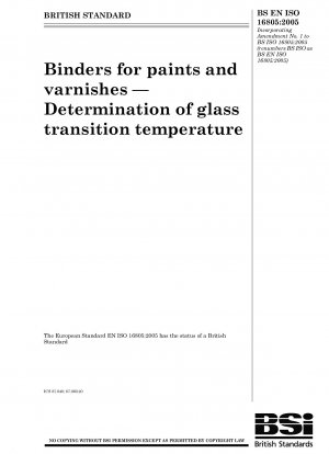Binders for paints and varnishes — Determination of glass transition temperature