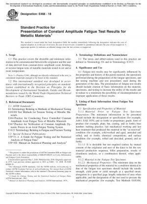 Standard Practice for Presentation of Constant Amplitude Fatigue Test Results for Metallic Materials