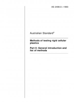 Methods of testing rigid cellular plastics - General introduction and list of methods