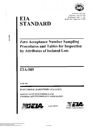 Zero Acceptance Number Sampling Procedures and Tables for Inspection by Attributes of Isolated Lots
