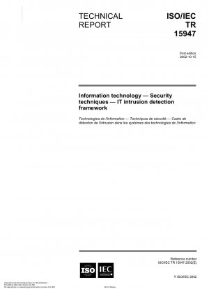 Information technology - Security techniques - IT intrusion detection framework