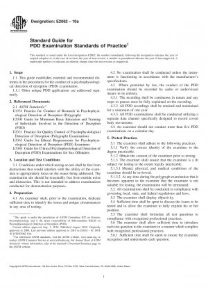 Standard Guide for PDD Examination Standards of Practice