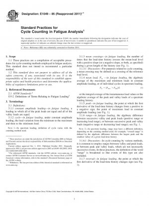 Standard Practices for  Cycle Counting in Fatigue Analysis