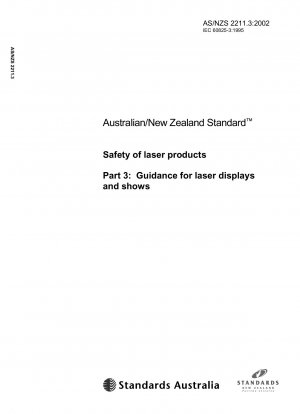 Safety of laser products Part 3: Guidance for laser displays and shows
