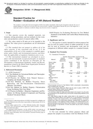 Standard Practice for Rubber—Evaluation of NR (Natural Rubber)