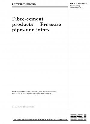 Fibre-cement products - Pressure pipes and joints