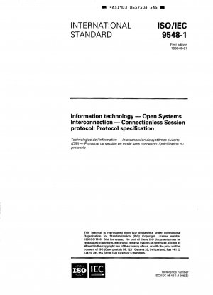 Information technology - Open Systems Interconnection - Connectionless session protocol: Protocol specification