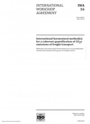 International harmonized method(s) for a coherent quantification of CO2e emissions of freight transport