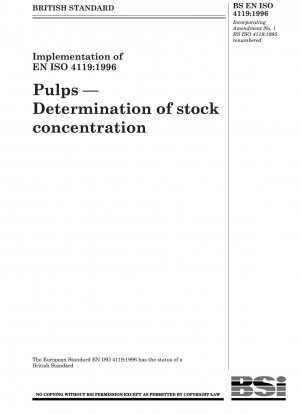 Pulps — Determination ofstock concentration