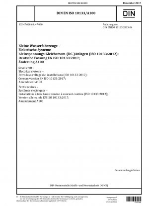 Small craft - Electrical systems - Extra-low-voltage d.c. installations (ISO 10133:2012)