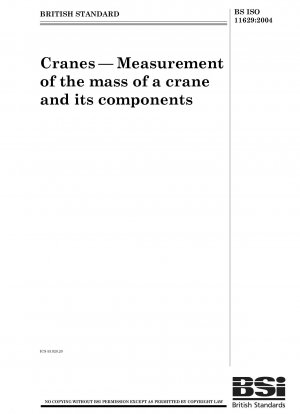 Cranes. Measurement of the mass of a crane and its components