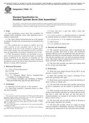 Standard Specification for Paintball Cylinder Burst Disk Assemblies