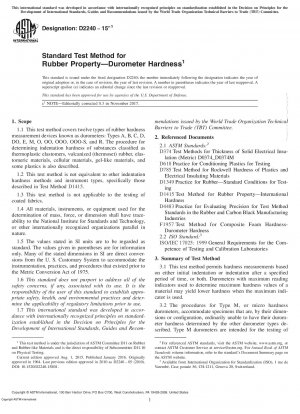 Standard Test Method for Properties of Rubber &8212; Durometer Hardness