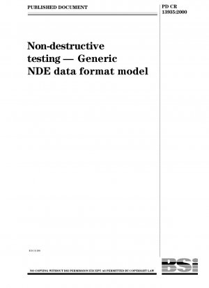 Non-destructive testing. Generic NDE data format model